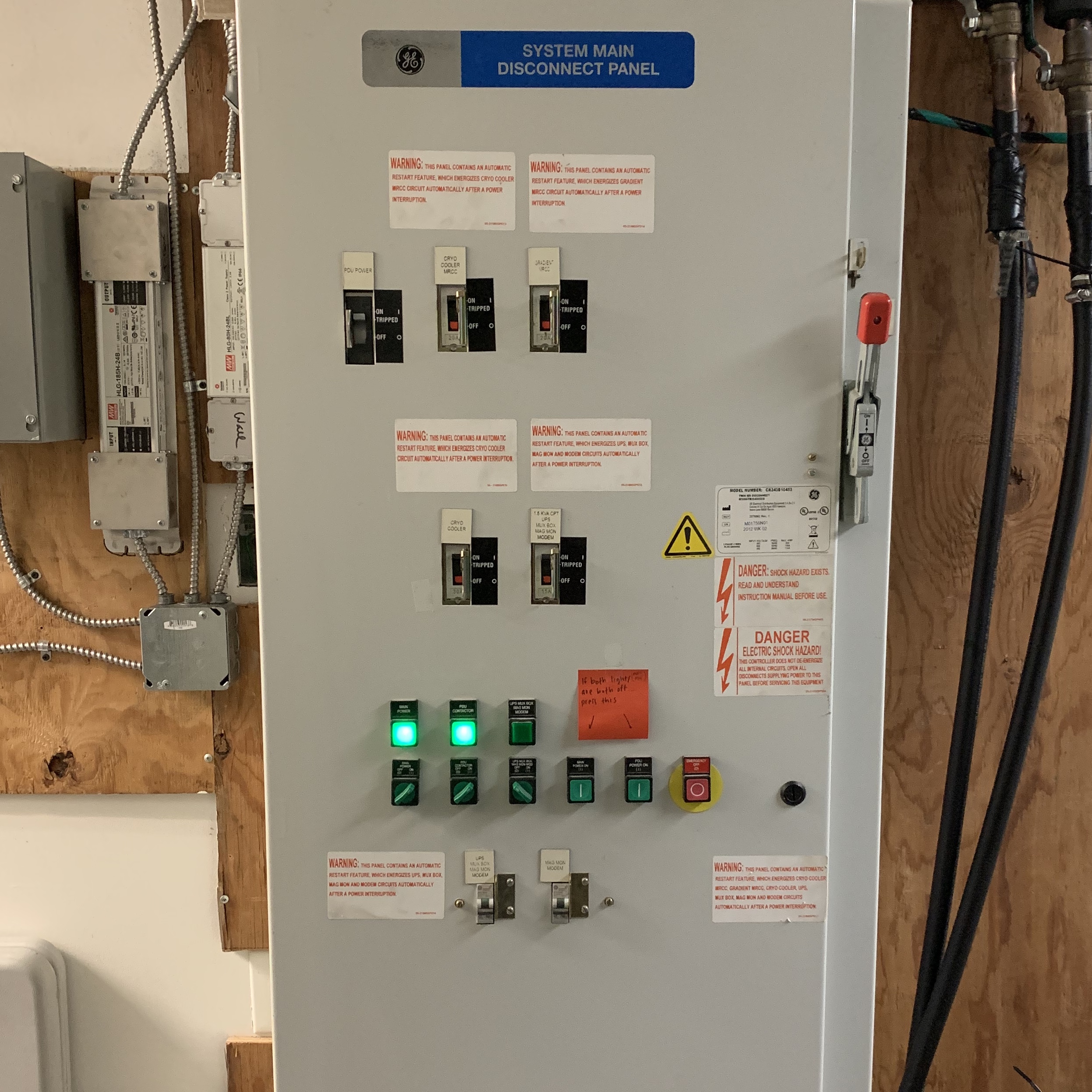 mri main disconnect panel