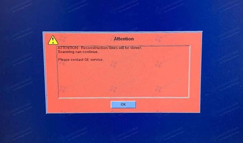 reconstruction times will be slower, scanning can continue.